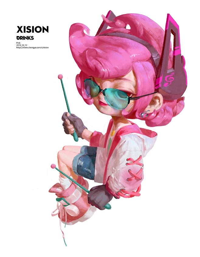 drinks_pink, Xision Wu : 2019_10_12-花瓣网