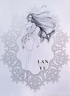 LAN YU Haute Couture 蝶舞迷香•兰玉 #手绘 #手稿 #黑白