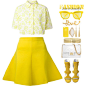 A fashion look from June 2015 featuring yellow shirt, a line skirt and suede shoes. Browse and shop related looks.