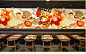 手绘卡通日式拉面美食大型壁画寿司料理店无缝壁纸火锅餐饮店墙纸-淘宝网
