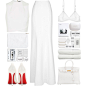 A fashion look from September 2015 featuring white top, slit skirt and stretch lace bra. Browse and shop related looks.