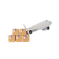 Airplane and Packages 3D Illustration