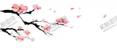 中国风水墨花卉PNG免扣 【酷图网】红梅,古风,飞檐,屋顶,新春,新年,水彩,花卉,海棠花,樱花,桃花,工笔画,点缀,装饰,前景,免抠,合成,素材,梅花,花朵,树枝,枝头,手绘,海报,设计,插画,插图,明信片,冬日,冬季,春天,背景,