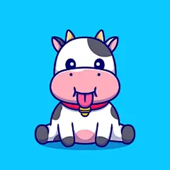 卡通奶牛表情包俏皮可爱的表情和姿势展示