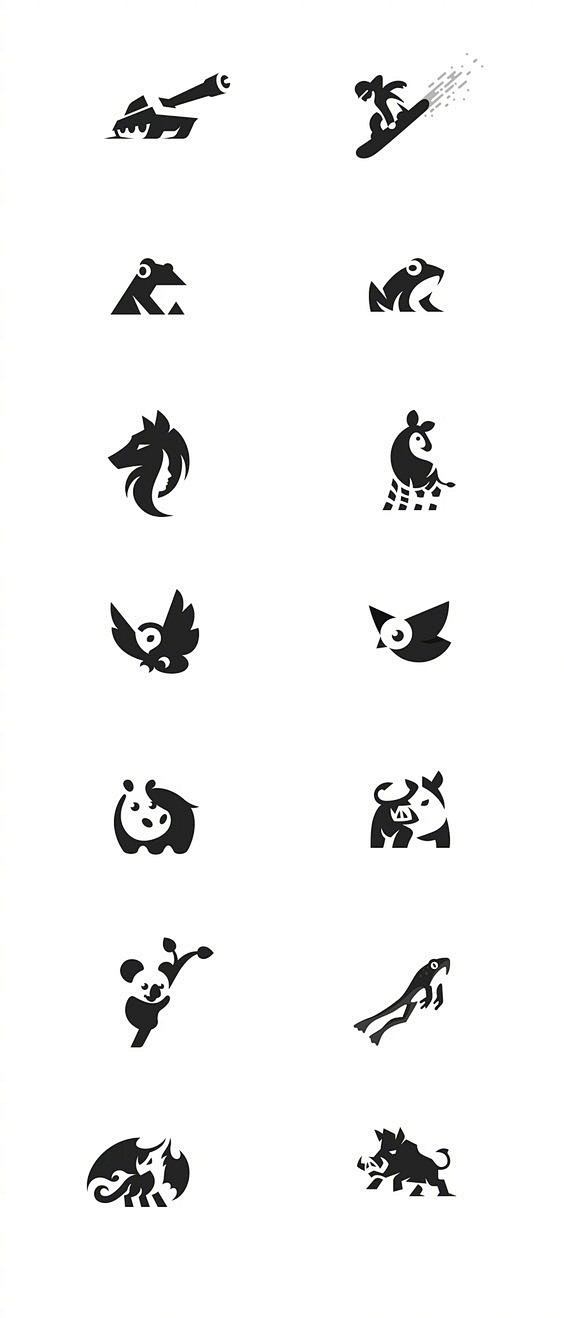 #设计秀# 【上百个动物Logo的创意设...