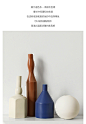 北欧创意简约圆形花瓶摆件客厅插花干花桌面大号陶瓷装饰花器套装-tmall.com天猫