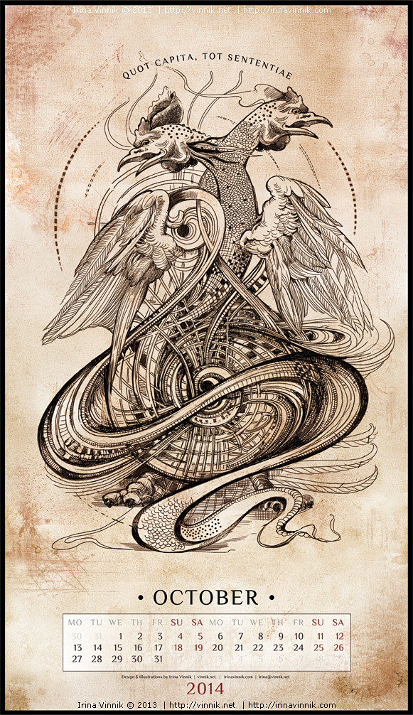Bestiarium 2014年插画日历...