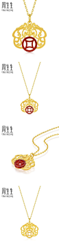 周生生黄金(足金)文化祝福文化小品蝙蝠古钱玛瑙吊坠92485P定价-tmall.com天猫