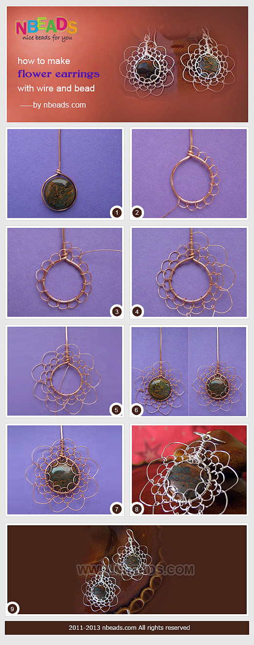 如何用铁丝和珠子制作花朵耳环