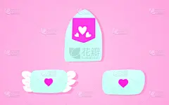 信封,绘画插图,矢量,粉色背景,贺卡,电子邮件,信函,情人节卡,翅膀,背景