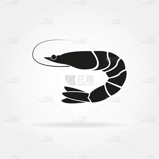 虾图标。矢量插图。