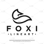 fox or wolf logo line art style