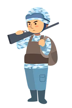 卡通手绘迷彩服军人PNG素材