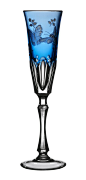 Varga Art Crystal Manufacturing Co. Ltd. - OFFICIAL WEBSITE ~ Springtime Sky Blue Champagne Flute: 