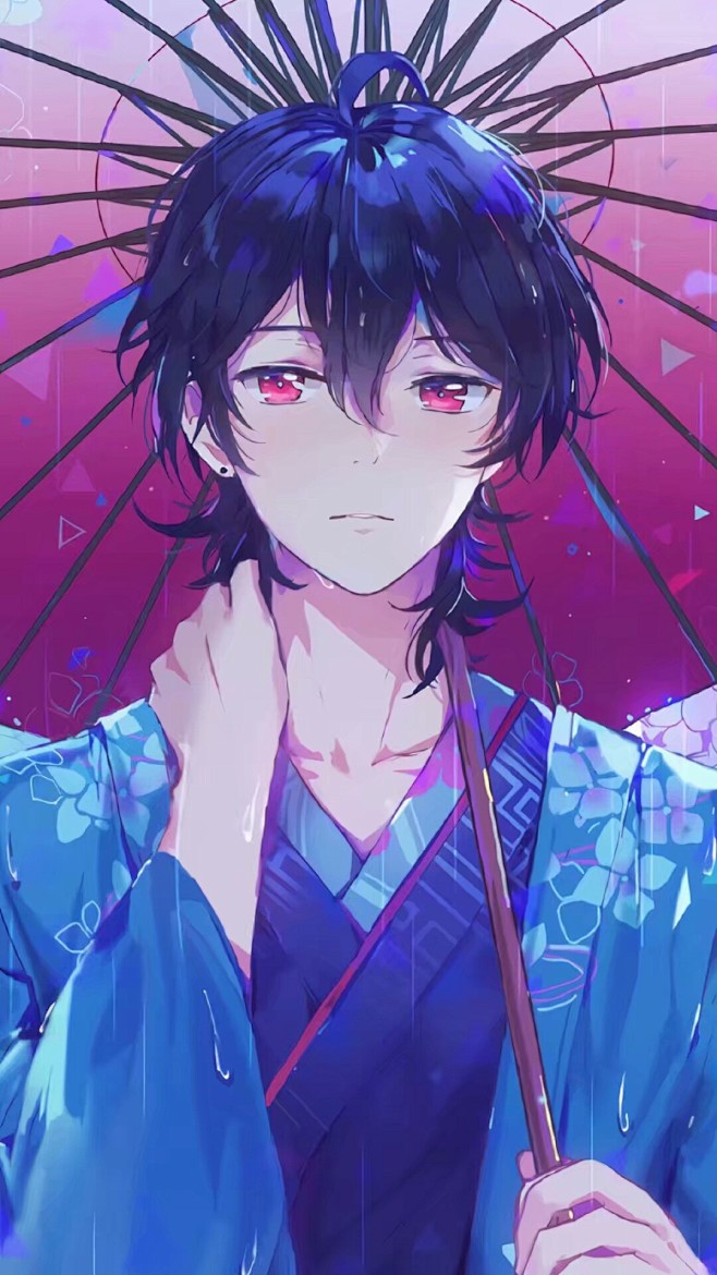 二次元动漫美少年伞壁纸