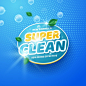 Viricidal and bactericidal cleaner label Free Vector