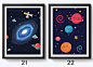 太空卡通宇航员墙画科技中心馆星球宇宙飞船航天探索挂画儿童卧室-淘宝网