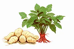 草药中医三七中草药药材插画