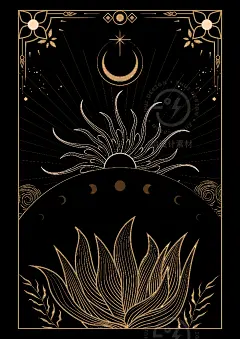 手绘黑金复古星际宇宙装饰边框插画卡片封面海报背景ai设计素材-淘宝网