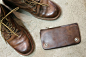MOTOR CHROMEXCEL LONG WALLET & LACE UP BOOTS NATURAL ( One year and a half age):