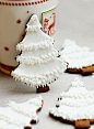 white christmas tree cookies