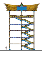 滑道排队区  立面