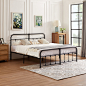 Amazon.com: VECELO Bed Frame King Size Metal Platform with Headboard & Footboard, Premium Steel Slat Support Mattress Foundation : Everything Else