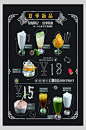 夏季新品奶茶果汁饮品菜单海报