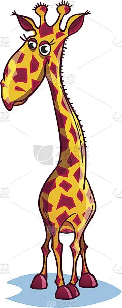 这是一只悲伤的卡通长颈鹿