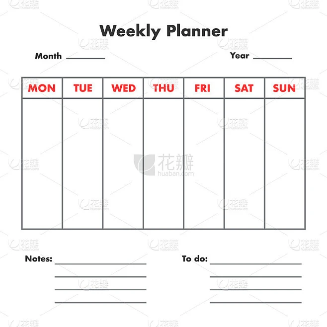 Weekly planner list素材-花瓣网