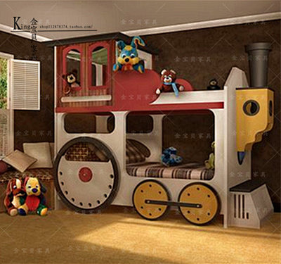欧式美式创意儿童床 火车双层床 托马斯汽...