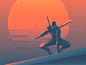 Webmaster.Ninja webmaster ninja character design ninja warrior website branding vector illustration character sunset samurai ninja