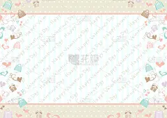 情人节卡,绘画插图,心型,式样,可爱的,英语,贺卡,字母,边框,柔和色