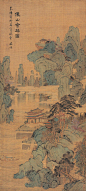 文徵明——款《仙山会琴图》【嘉靖辛卯春三月既望】人物山水楼阁 立轴欣赏 | 
明|文徵明(1470-1559)名壁字征明、征仲，号衡山居士，世称“文衡山”，诗文上与祝允明、唐寅、徐真卿并称“吴中四才子”。画史上与沈周、唐寅、仇英合称“吴门四家”。画从沈周。诗文画俱精，人称“四绝”全才。山水人物花卉等皆工。