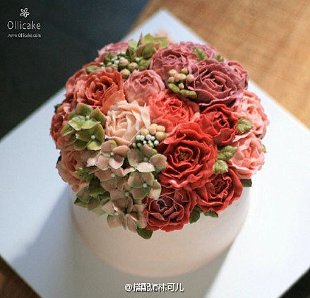 鲜花蛋糕，太漂亮了！！ 
