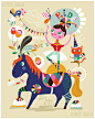 Pretty Little Circus ... limited edition giclee print of an original illustration (8 x 10 in) : Pretty Little Circus - by helen dardik. Limited edition giclee print of an original illustration.  The print would fit perfectly in 8x10inch frame. 