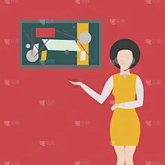 美术老师，绘画讲师或培训师。个人女人沙发的艺术，女孩的性格。