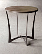 Charleston Forge "Lotus" End Table w/wood top & charcoal iron base: 