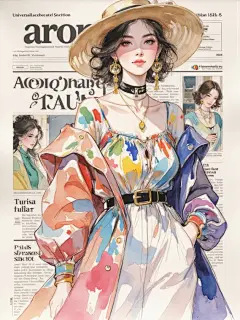 阿容容_F.1 时尚插画，时尚杂志插画，服装设计，水彩画-LoRA-阿容容-LiblibAI
