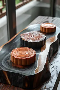 手工月饼中秋节美食月饼摄影照片