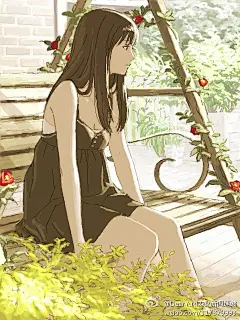#森女插画#心情就像衣服，脏了就拿去洗洗，晒晒，阳光自然就会蔓延开来。[阳光]  ​​​​