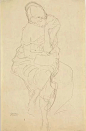 Gustav Klimt - igura femminile seduta (Auf einem Hocker Sitzende von vorne), 1914-16 - Mart, Collezione L.F. - "La Magnifica Ossessione" www.mart.tn.it/magnificaossessione
