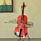 小提琴模型创意摆件道具橱窗样板房服装店家居软装饰品摆设艺术品@北坤人素材