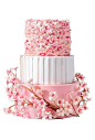 分分钟激发你的少女心 甜蜜与美感兼备的樱花婚礼蛋糕+来自：婚礼时光——关注婚礼的一切，分享最美好的时光。#樱花婚礼蛋糕# #粉红色#