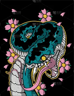 蛇,日本,可爱的,自然,华丽的,纺织品,壁纸,矢量,装饰