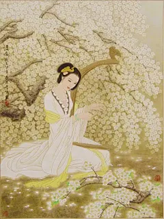  插画手绘 思念，轮回了四季，却依然逃不过回忆。