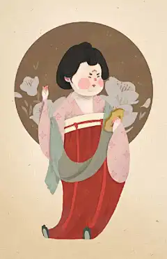 一组胖胖哒唐朝仕女图。（via @许小路路 ） ​​​​
