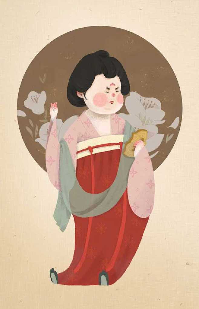 一组胖胖哒唐朝仕女图。（via @许小路...