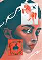 ILLUSTRATION  Character portrait duotono risograph texture Digital Art  Drawing  digital illustration art
