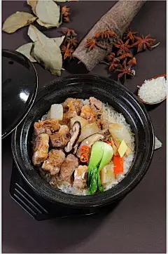 新鲜香菇煲仔饭实拍图海报-众图网
